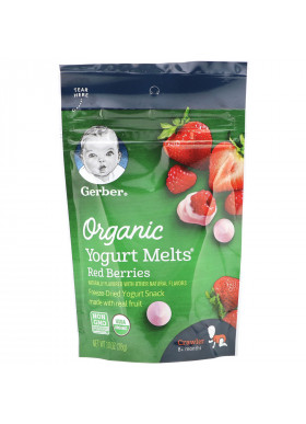 Gerber, Organic Yogurt Melts,  8 + Months, Red Berries, 1.0 oz (28 g)