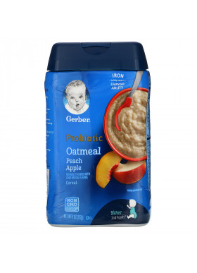 Gerber, Probiotic Oatmeal Cereal, Peach Apple, 8 oz (227 g)