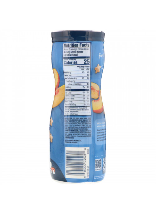 Gerber, Puffs Cereal Snack, 8+ Months, Peach, Crawler, 1.48 oz (42 g)