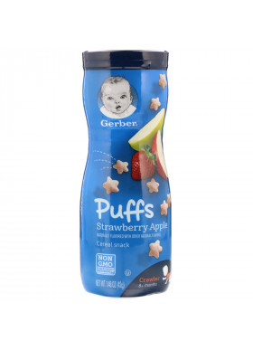 Gerber, Puffs Cereal Snack, 8+ Months, Strawberry Apple, 1.48 oz (42 g)
