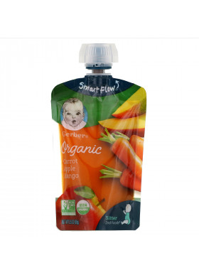 Gerber, Smart Flow, Organic, Carrot, Apple, Mango, 3.5 oz (99 g)