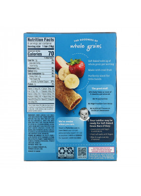 Gerber, Soft Baked Grain Bars, 12+ Months, Strawberry Banana, 8 Bars, 5.5 oz (156 g)