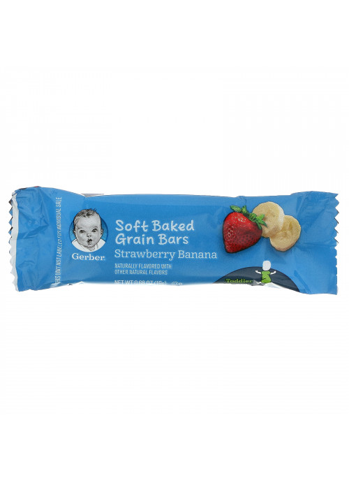 Gerber, Soft Baked Grain Bars, 12+ Months, Strawberry Banana, 8 Bars, 5.5 oz (156 g)