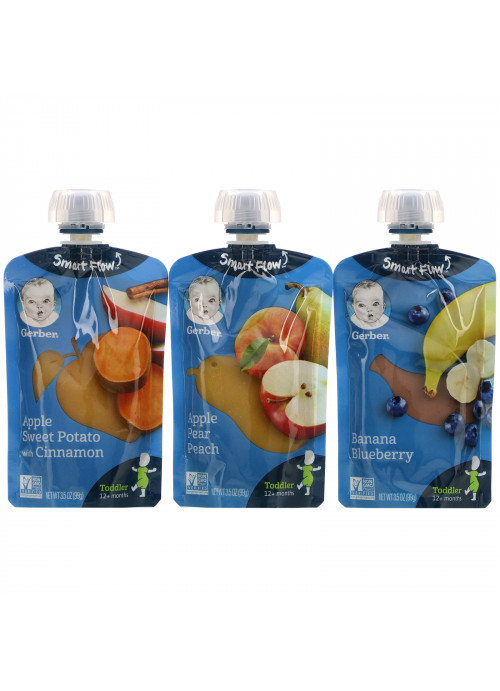 Gerber, Value Pack, 12+ Months, Favorite Fruit & Veggie, 9 Pouches, 3.5 oz (99 g) Each