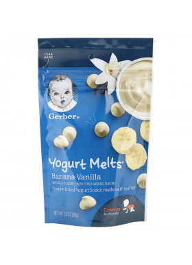 Gerber, Yogurt Melts,  8+ Months, Banana Vanilla, 1 oz (28 g)