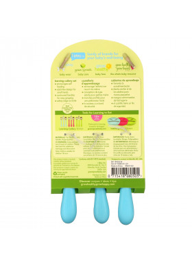 Green Sprouts, Learning Cutlery Set, 12+ Months, Aqua, 1 Set