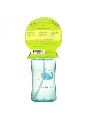 Green Sprouts, Straw Bottle, 9+ Months, Aqua, 1 Count, 10 oz (300 ml)