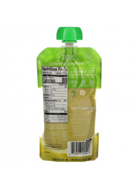 Happy Family Organics, Happy Baby, Organic Baby Food, Stage 2, 6+ Months, Peas, Bananas & Kiwi,  4 oz (113 g)