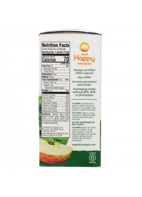 Happy Family Organics, Happy Baby, Organics, Stage 2,  6+ Months, Apples, Spinach & Kale, 4 Pouches, 4 oz (113 g) Each