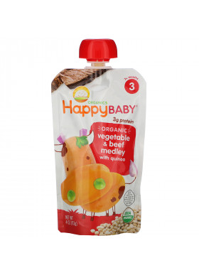 Happy Family Organics, Happy Baby, Stage 3, Organic Vegetable & Beef Medley with Quinoa, 7+ Months, 4 oz (113 g)