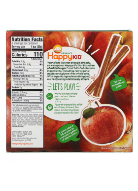 Happy Family Organics, Happy Kid, Apple + Cinnamon, Fruit & Oat Bar, 5 Bars, 0.99 oz (28 g) Each