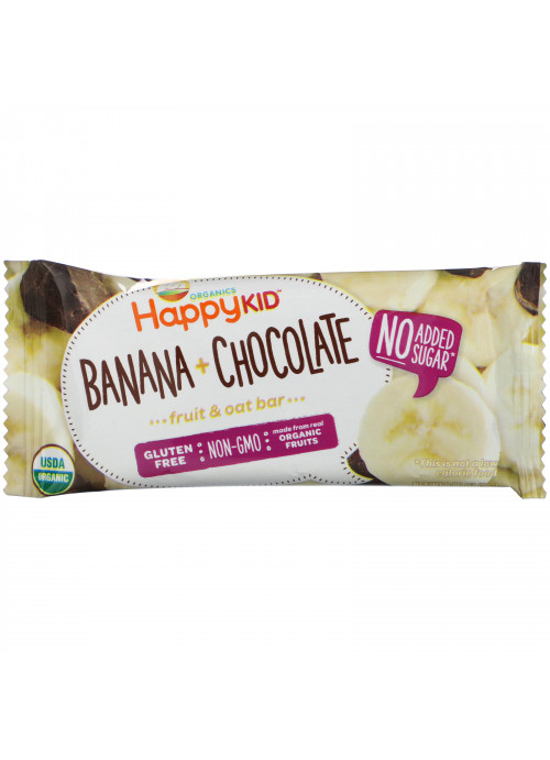 Happy Family Organics, Happy Kid, Banana + Chocolate, Fruit & Oat Bar, 5 Bars, 0.99 oz (28 g) Each