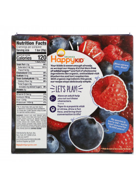 Happy Family Organics, Happy Kid, Blueberry + Raspberry, Fruit & Oat Bar, 5 Bars, 0.99 oz (28 g) Each