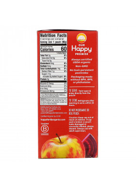 Happy Family Organics, Happy Kid, Organic Apple, Beet, Strawberry & Kiwi, 4 Pouches, 3.17 oz (90 g) Each