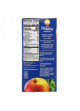 Happy Family Organics, Happy Kid, Organic Apple, Kale, & Blueberry, 4 Pouches, 3.17 oz (90 g) Each