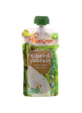 Happy Family Organics, Happy Tot, Fiber & Protein, Organic Pears, Kiwi & Kale, Stage 4, 4 oz (113 g)