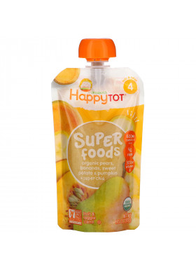 Happy Family Organics, Happy Tot, Superfoods, Pears, Bananas, Sweet Potato & Pumpkin + Superchia, 4.22 oz (120 g)