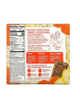 Happy Family Organics, HappyTot, Fiber & Protein Gluten Free Oat Bar, Organic Bananas & Carrots, 5 Bars, 0.88 oz (25 g) Each