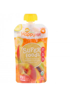 Happy Family Organics, HappyTot, SuperFoods, Bananas, Peaches & Mangos + Super Chia, 4.22 oz (120 g)