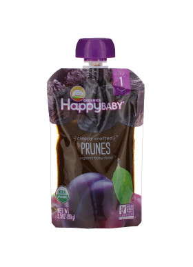 Happy Family Organics, Organic Baby Food, Stage 1, Clearly Crafted, Prunes, 4 + Months, 3.5 oz (99 g)