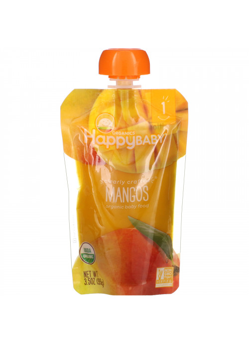 Happy Family Organics, Organic Baby Food, Stage 1, Mangos, 3.5 oz (99 g)