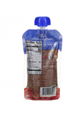 Happy Family Organics, Organic Baby Food, Stage 2, 6+ Months, Apples, Blueberries, & Oats, 4 oz (113 g)