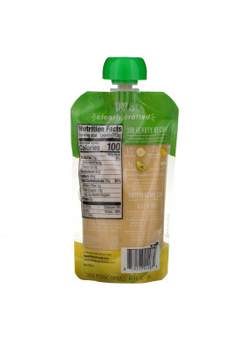 Happy Family Organics, Organic Baby Food, Stage 2, Clearly Crafted, 6+, Bananas, Pineapple, Avocado & Granola, 4 oz (113 g)