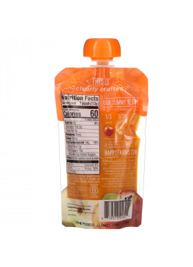 Happy Family Organics, Organic Baby Food, Stage 2, Clearly Crafted, 6+ Months Apples, Pumpkin & Carrots, 4 oz (113 g)