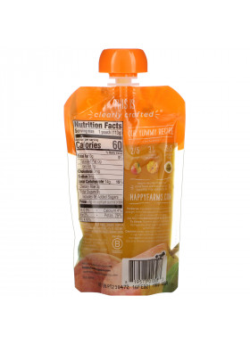 Happy Family Organics, Organic Baby Food, Stage 2, Clearly Crafted,  6+ Months, Pears, Pumpkin, & Passion Fruit, 4.0 oz (113 g)