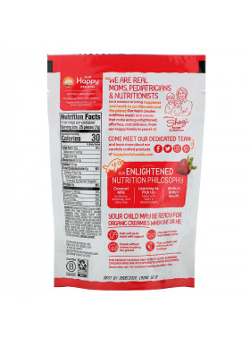 Happy Family Organics, Organic Creamies, Freeze-Dried Veggie, Fruit & Coconut Milk Snacks, Strawberry, Raspberry & Carrot, 1 oz (28 g)