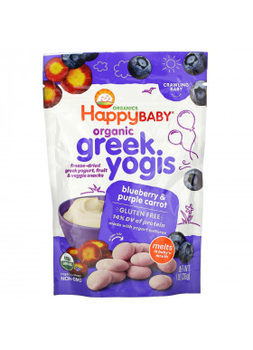 Happy Family Organics, Organic Greek Yogis, Blueberry & Purple Carrot, 1 oz (28 g)