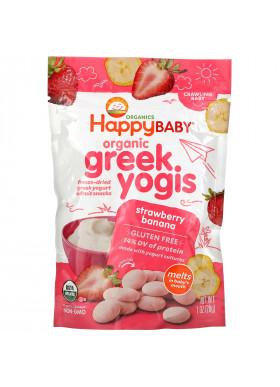 Happy Family Organics, Organic Greek Yogis, Strawberry Banana, 1 oz (28 g)
