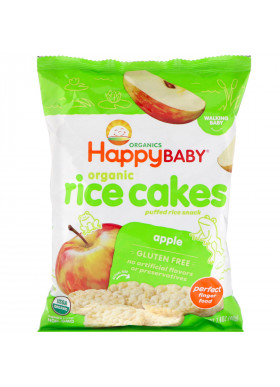 Happy Family Organics, Organic Rice Cakes, Puffed Rice Snack, Apple, 1.4 oz (40 g)