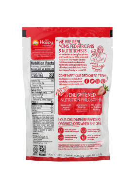 Happy Family Organics, Organic Yogis, Freeze Dried Yogurt & Fruit Snacks, Strawberry, 1 oz (28 g)