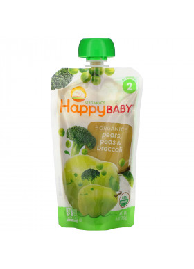 Happy Family Organics, Organics Happy Baby,  Stage 2,  6+ Months, Organic Pears, Peas & Broccoli, 4 oz (113 g)