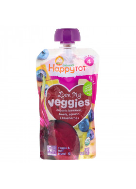 Happy Family Organics, Organics Happy Tot, Love My Veggies, Organic Bananas, Beets, Squash & Blueberries, 4.22 oz (120 g)