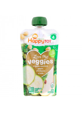 Happy Family Organics, Organics Happy Tot, Love My Veggies, Organic Zucchini, Pears, Chickpeas & Kale, 4.22 oz (120 g)