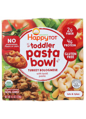 Happy Family Organics, Organics Happy Tot, Toddler Pasta Bowl, Turkey Bolognese, 4.5 oz (128 g)