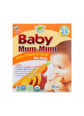 Hot Kid, Baby Mum-Mum, Organic Sweet Potato & Carrot Rice Rusks, 24 Rusks, 1.76 oz (50 g) Each