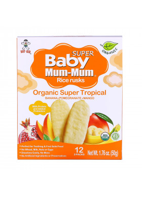 Hot Kid, Baby Mum-Mum, Rice Rusks, Organic Super Tropical, 12 2-Packs, 1.76 oz (50 g) Each