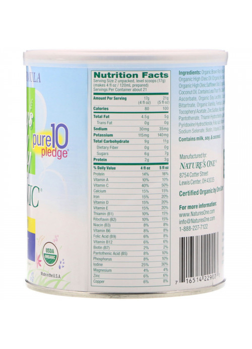 Nature's One, Baby's Only Organic, Toddler Formula, Dairy, 12.7 oz (360 g)