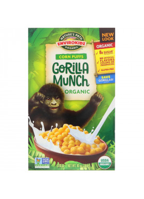 Nature's Path, EnviroKidz, Organic Corn Puffs Gorilla Munch Cereal, 10 oz (284 g)