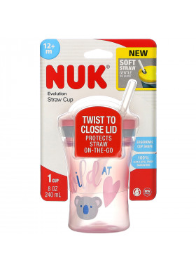 NUK, Evolution Straw Cup,  Pink, 12+ Months, 1 Cup, 8 oz (240 ml)