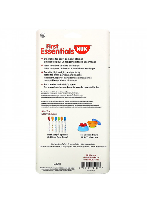 NUK, First Essentials Bunch-a-Bowls, 4+ Months, 4 Bowls and Lids