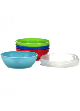 NUK, First Essentials Bunch-a-Bowls, 4+ Months, 4 Bowls and Lids