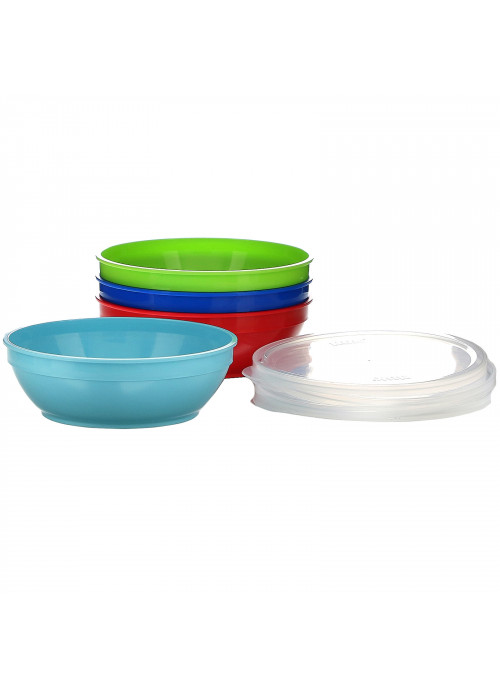 NUK, First Essentials Bunch-a-Bowls, 4+ Months, 4 Bowls and Lids