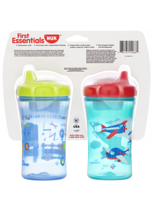 NUK, First Essentials, Hard Spout Cup, 12+ Months, 2 Cups, 10 oz (300 ml) Each