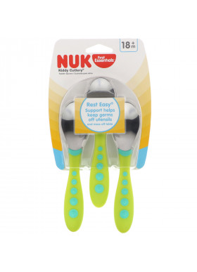 NUK, First Essentials, Kiddy Cutlery Toddler Spoons, 18+ Months, 3 Pack
