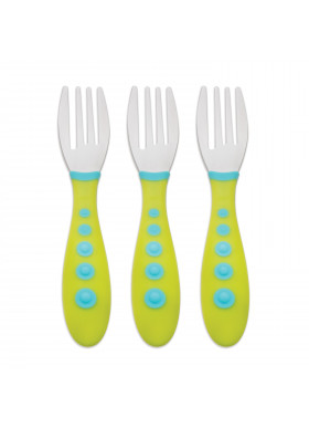 NUK, Kiddy Cutlery, Green, 18+ Months, 3 Toddler Forks