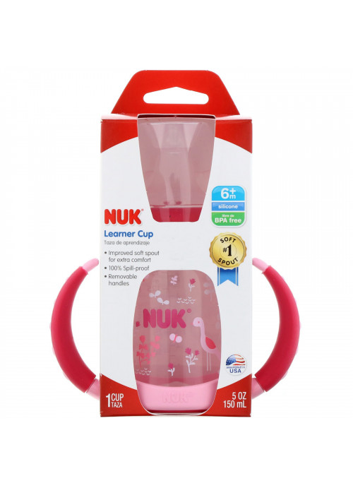 NUK, Learner Cup, 6+ Months, Pink, 1 Cup, 5 oz (150 ml)